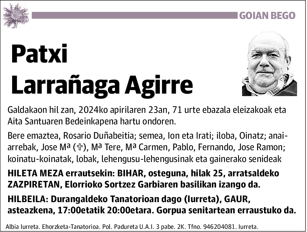 Patxi Larrañaga Agirre