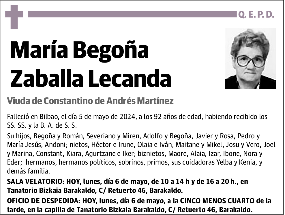 María Begoña Zaballa Lecanda