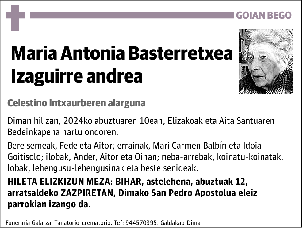 Maria Antonia Basterretxea Izaguirre