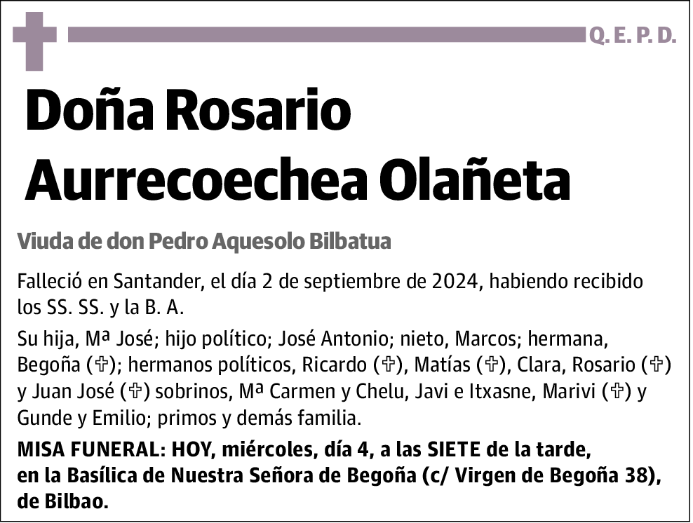 Rosario Aurrecoechea Olañeta