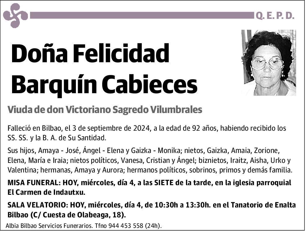 Felicidad Barquín Cabieces