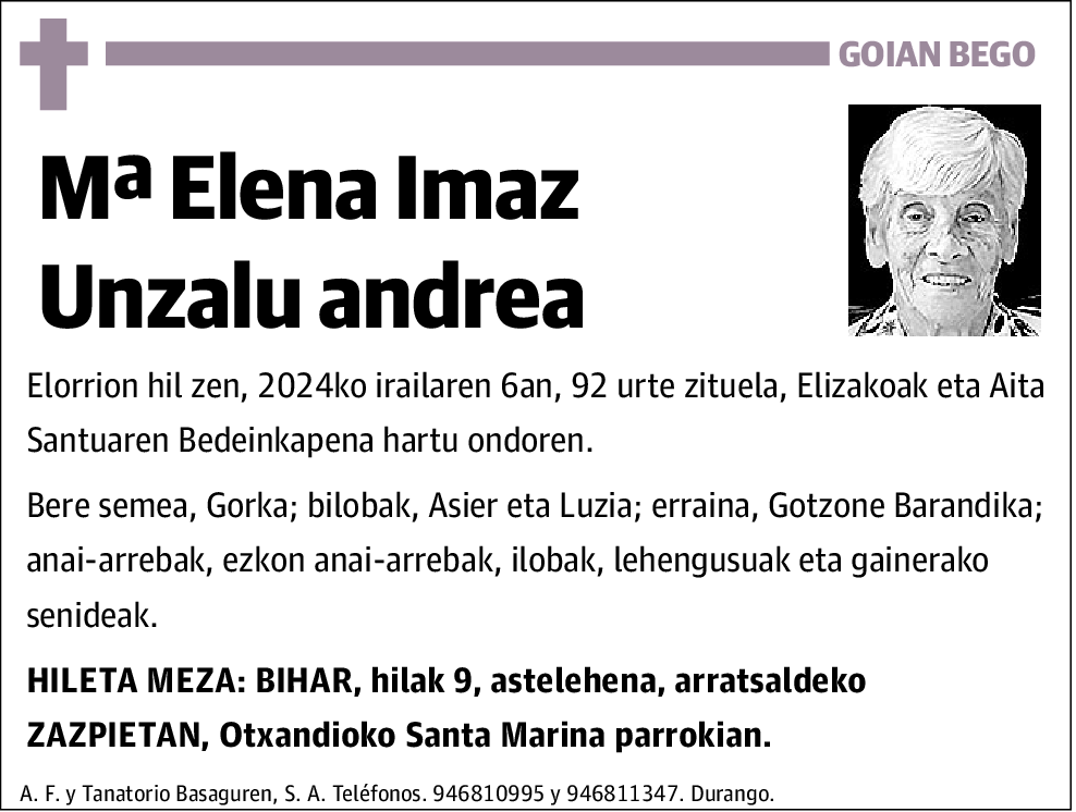 Mª Elena Imaz Unzalu
