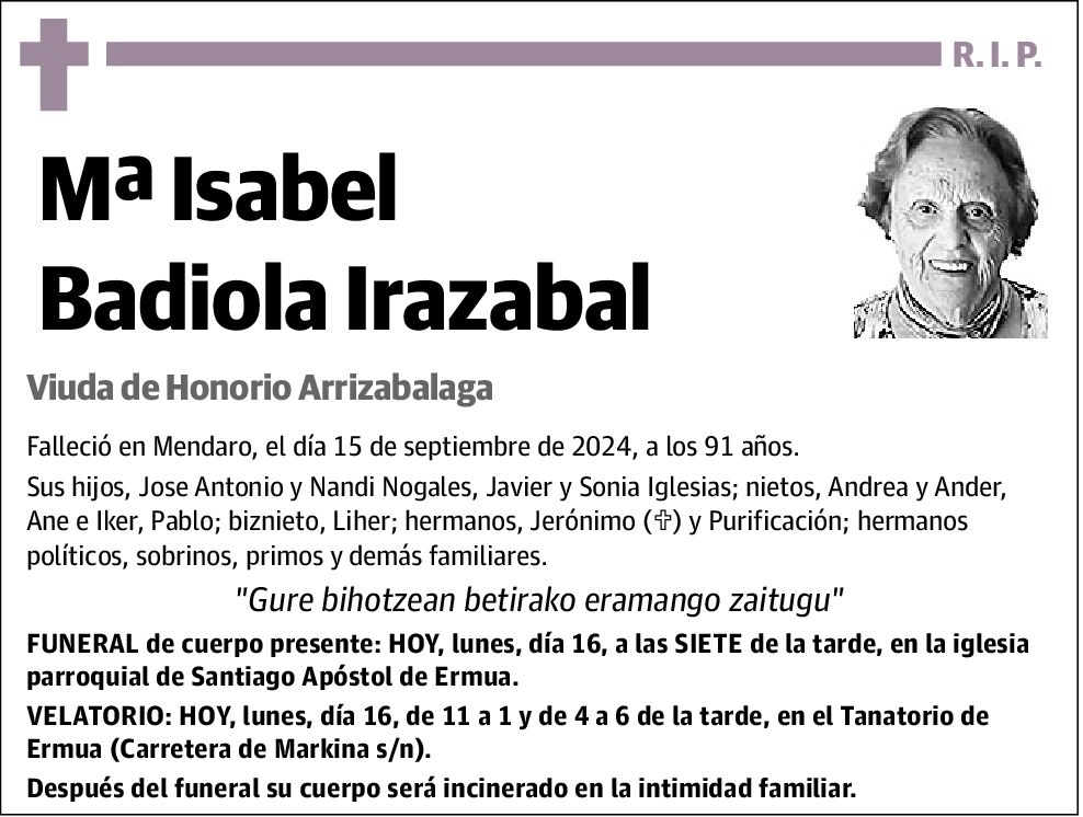 Mª Isabel Badiola Irazabal