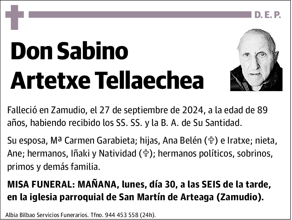 Sabino Artetxe Tellaechea