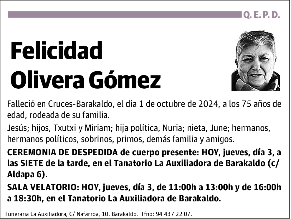 Felicidad Olivera Gómez