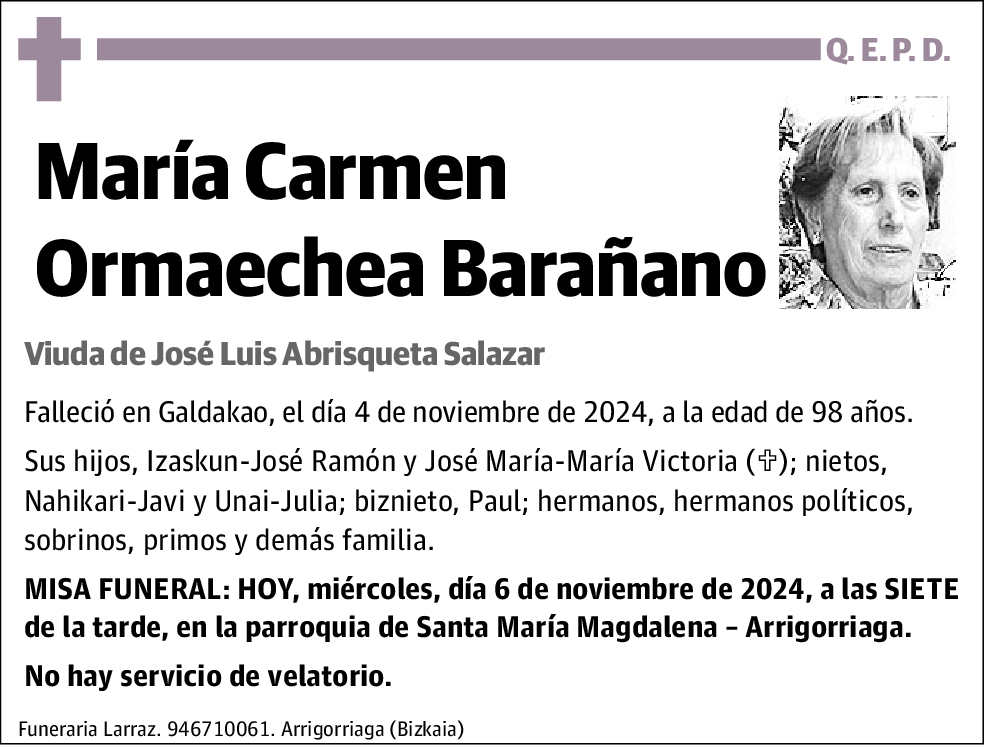 María Carmen Ormaechea Barañano