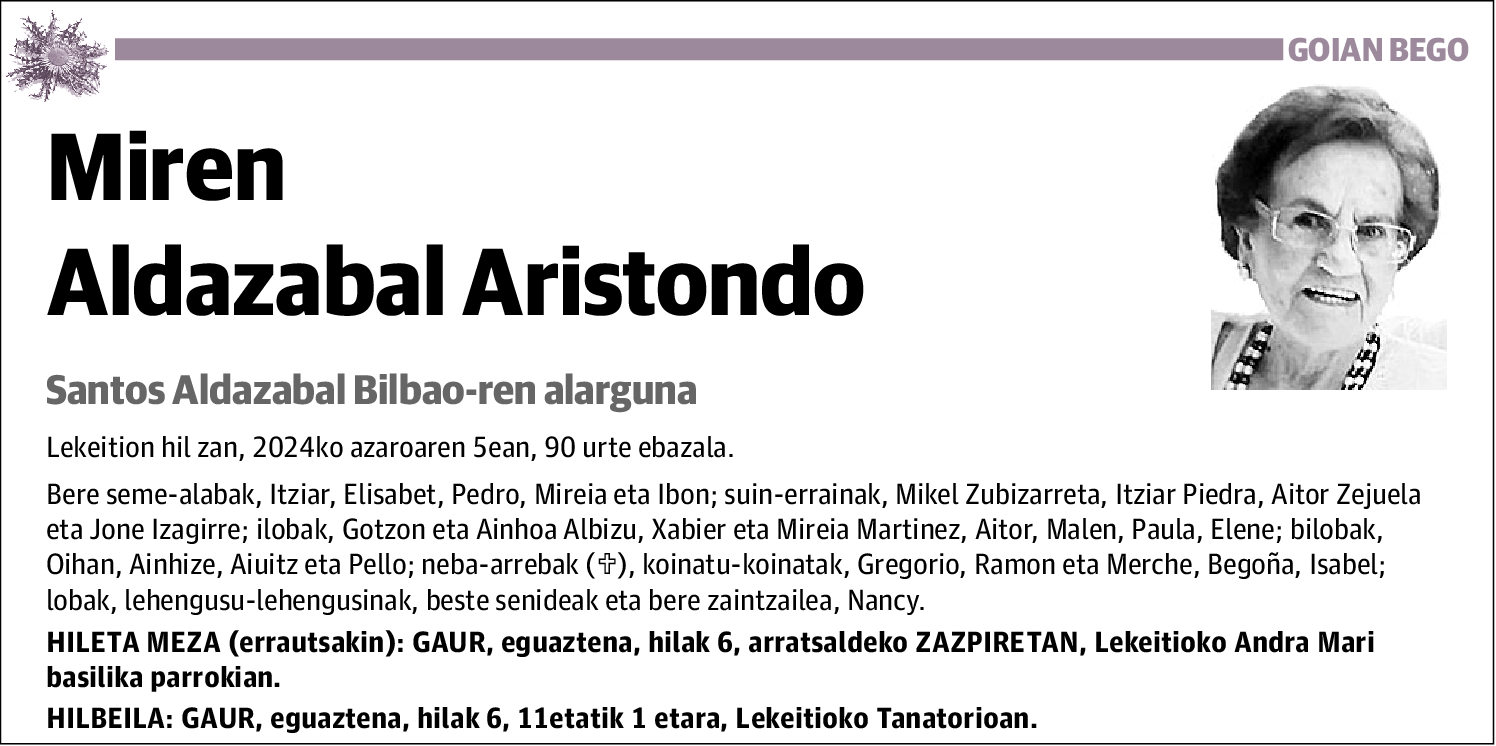 Miren Aldazabal Aristondo