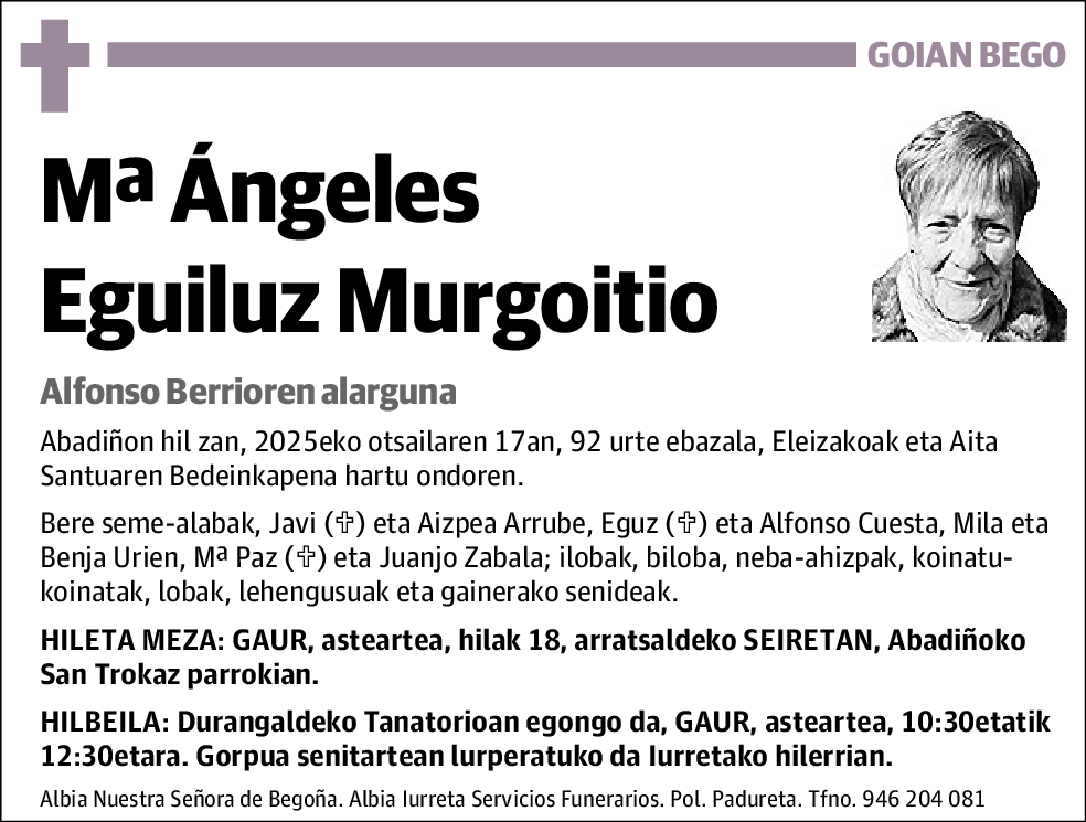 Mª Ángeles Eguiluz Murgoitio