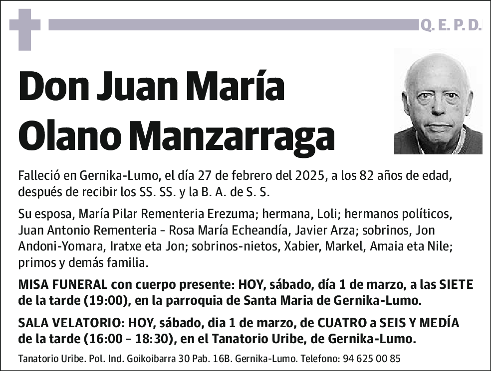 Juan María Olano Manzarraga