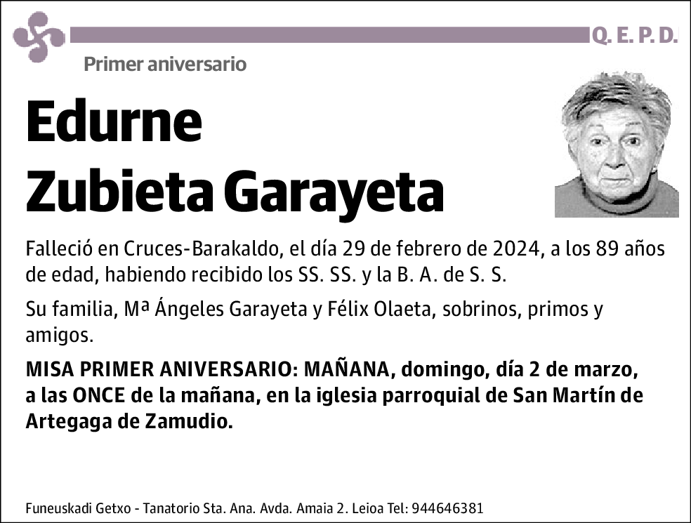 Edurne Zubieta Garayeta