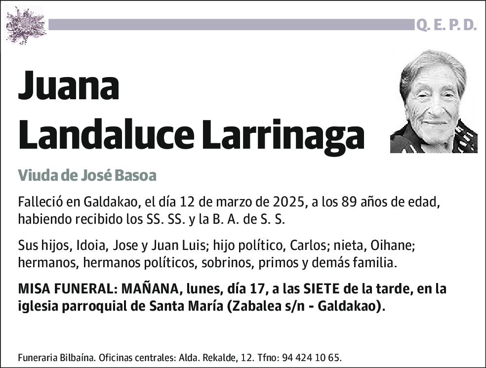 Juana Landaluce Larrinaga