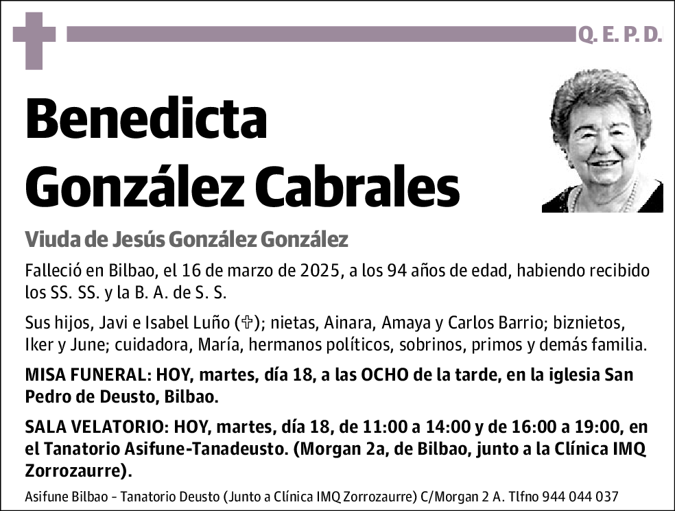 Benedicta González Cabrales