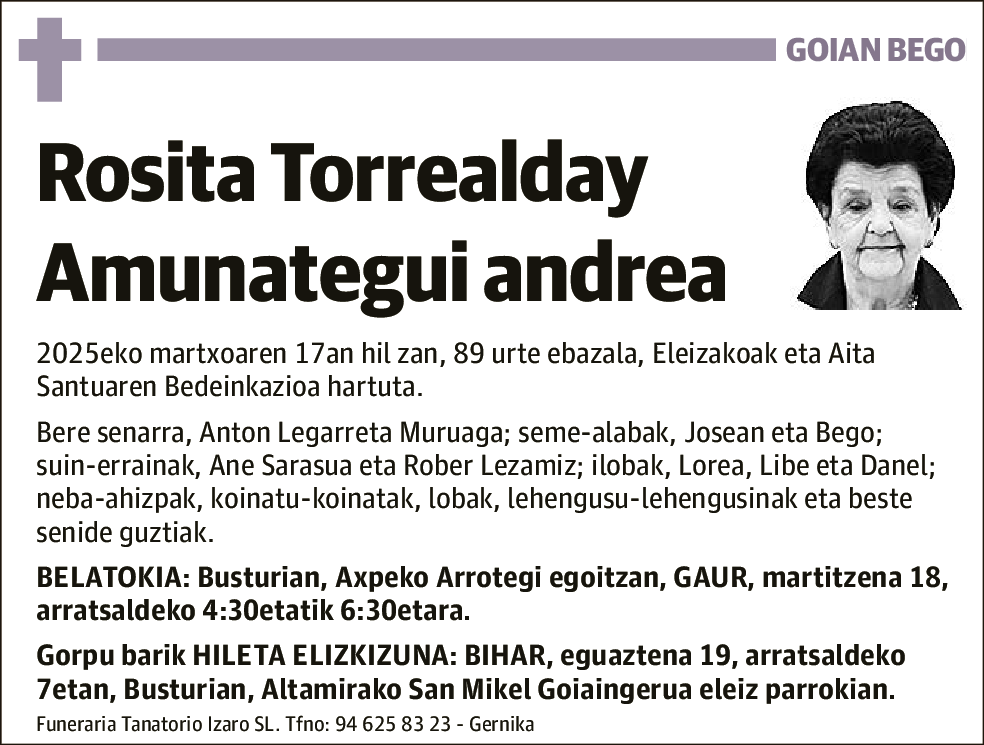 Rosita Torrealday Amunategui