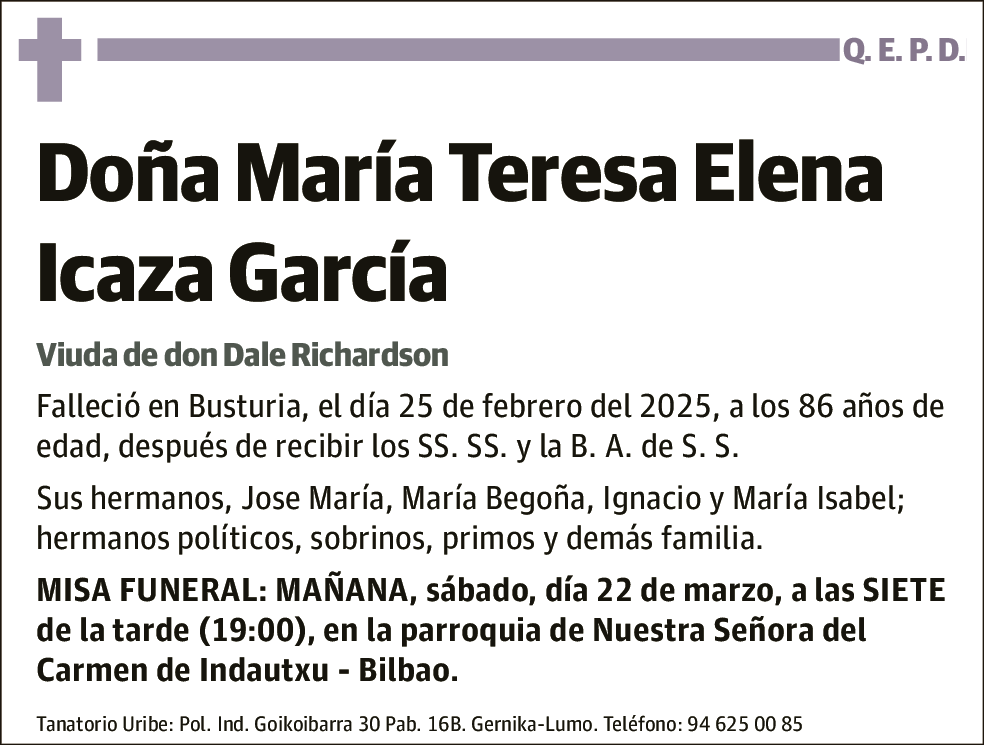 María Teresa Elena Icaza García