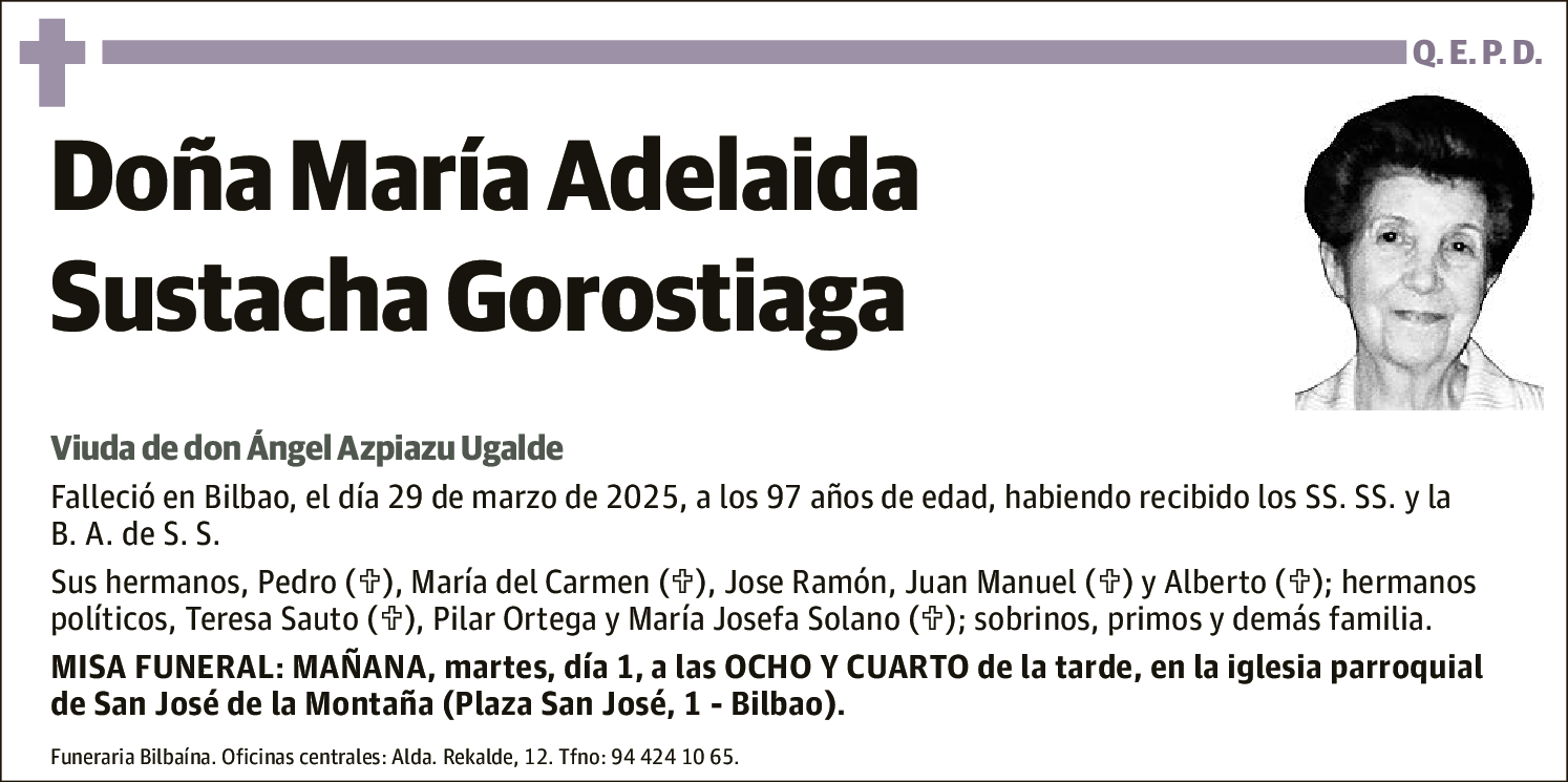 Maria Adelaida Sustacha Gorostiaga