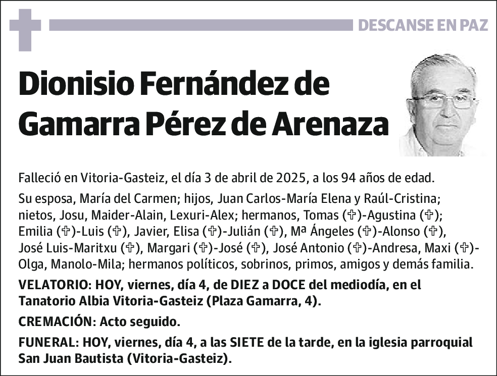 Dionisio Fernández de Gamarra Pérez de Arenaza