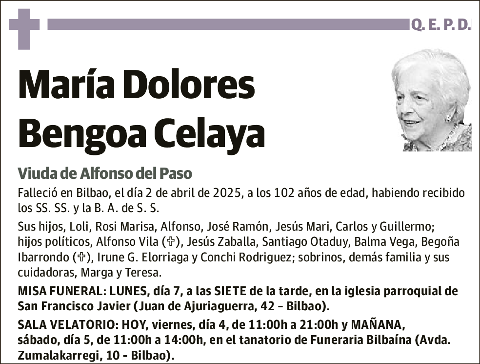 María Dolores Bengoa Celaya