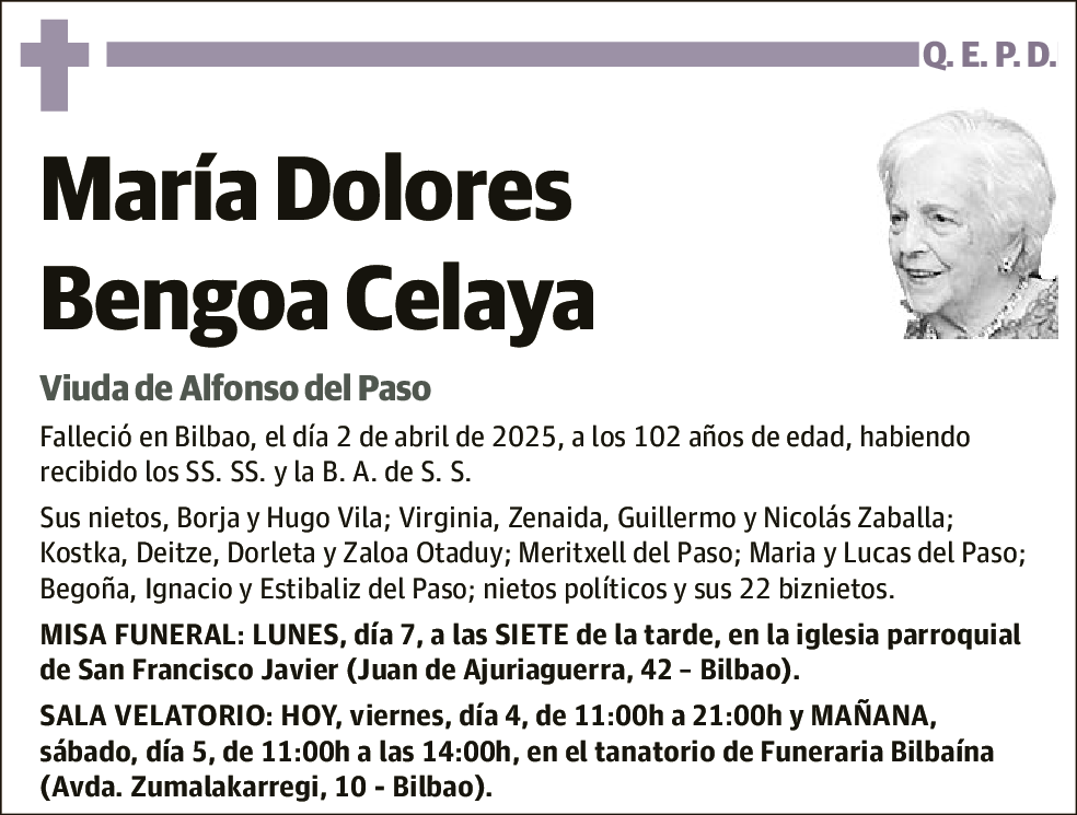 María Dolores Bengoa Celaya