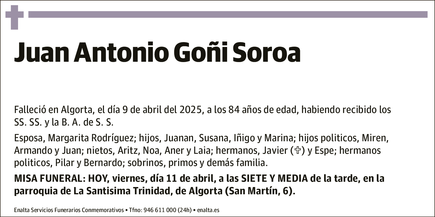 Juan Antonio Goñi Soroa