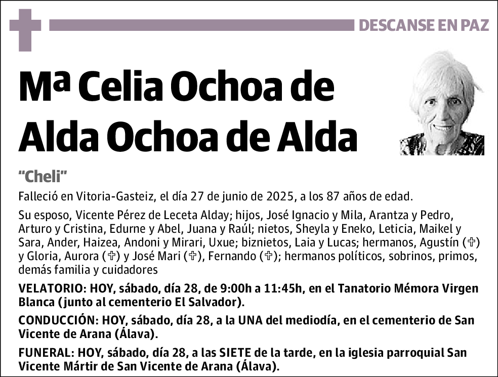 María Celia Ochoa de Alda Ochoa de Alda
