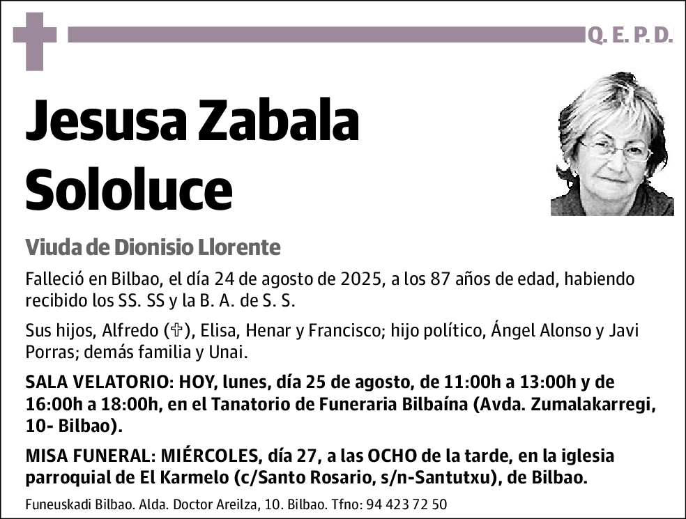 Jesusa Zabala Sololuce