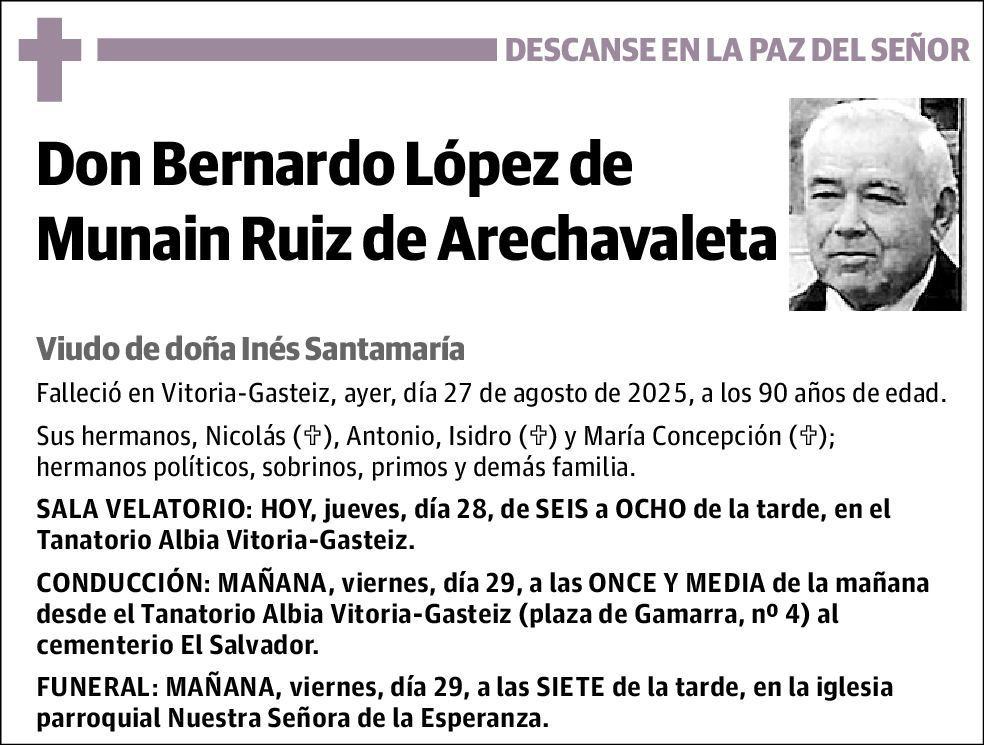 Bernardo López de Munain Ruiz de Arechavaleta