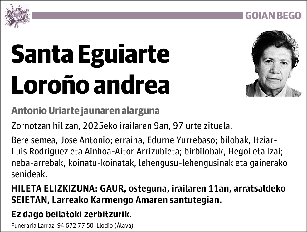 Santa Eguiarte Loroño