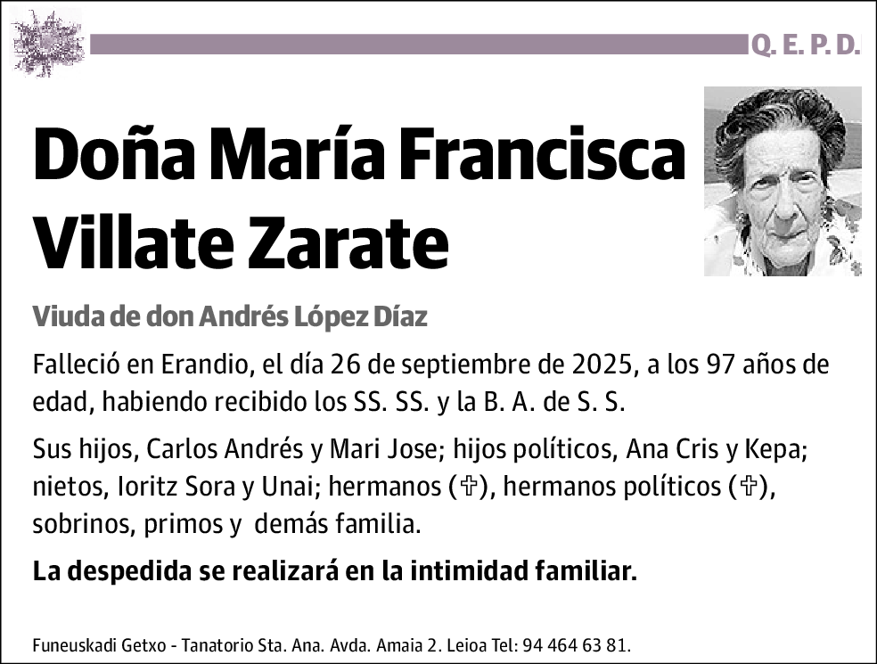 María Francisca Villate Zarate