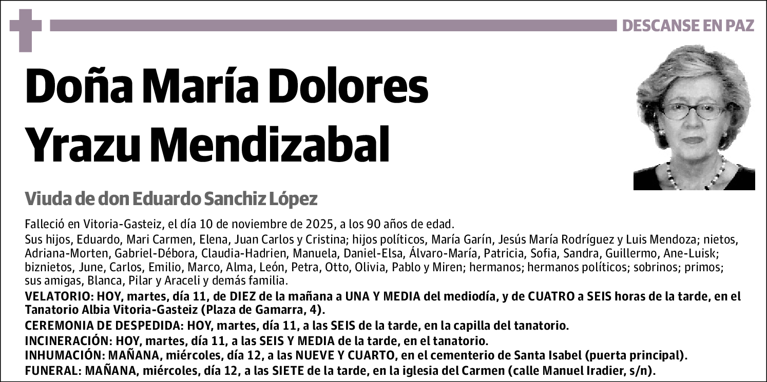 María Dolores Yrazu Mendizabal