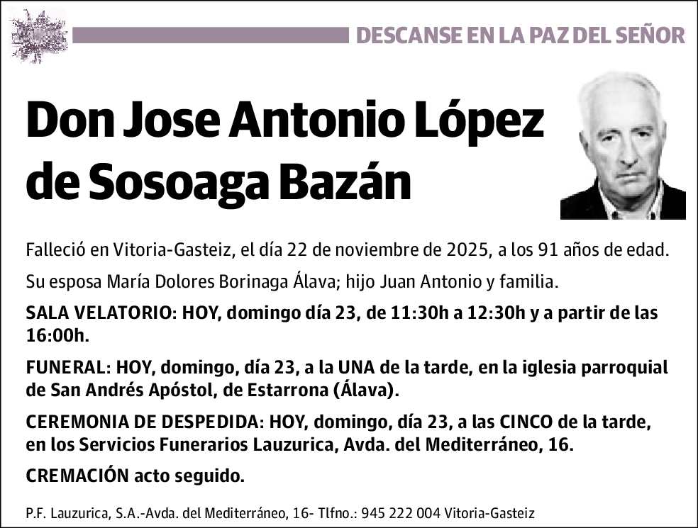 Jose Antonio López de Sosoaga Bazan