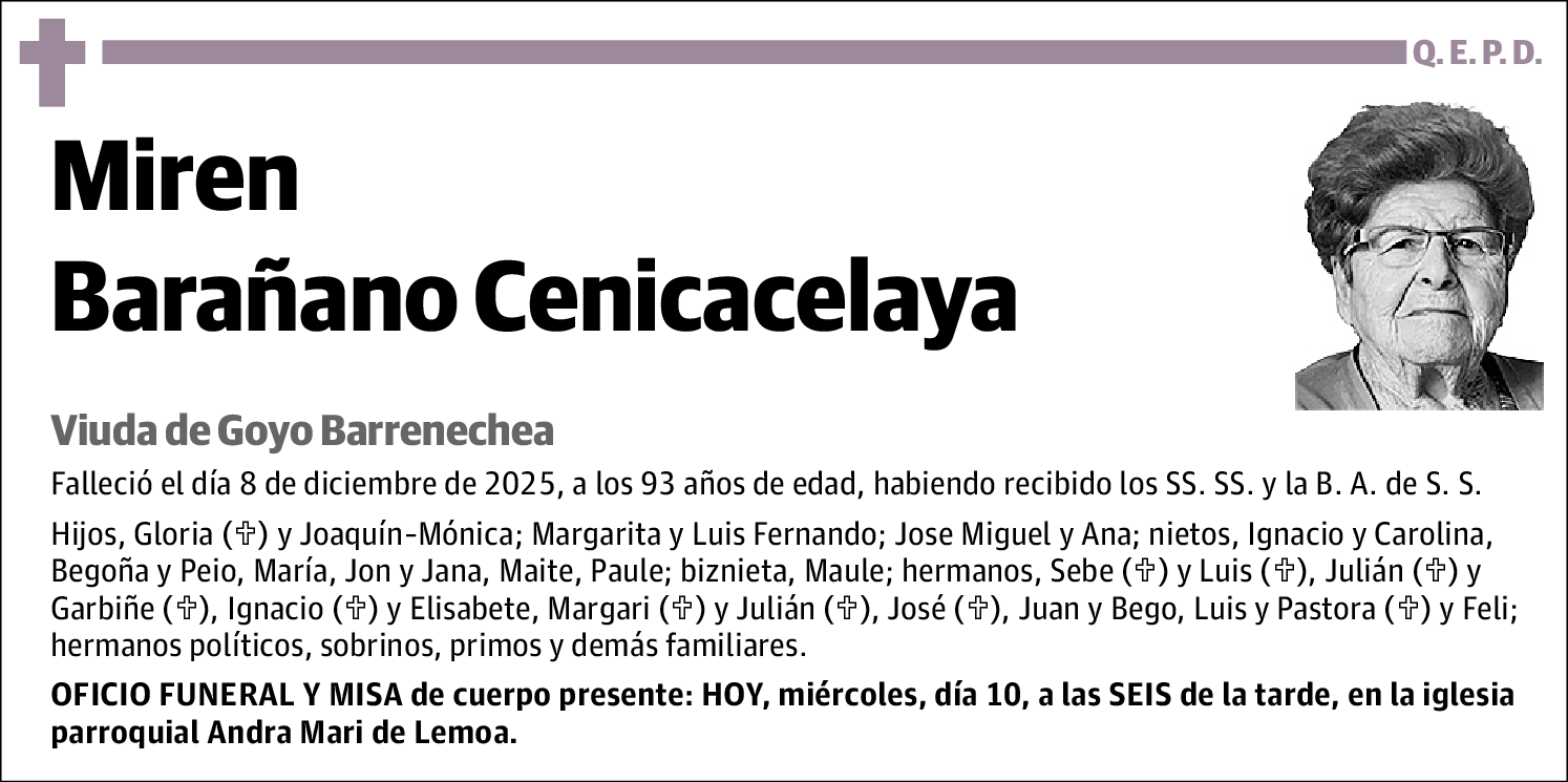 Miren Barañano Cenicacelaya