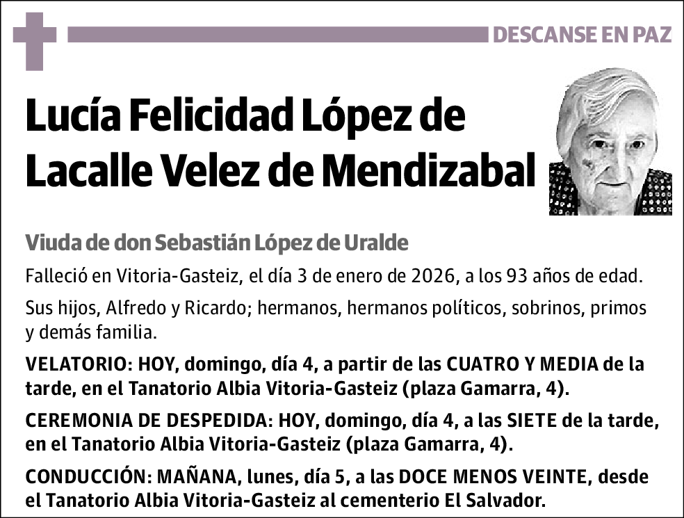 Lucía Felicidad López de Lacalle Velez de Mendizabal
