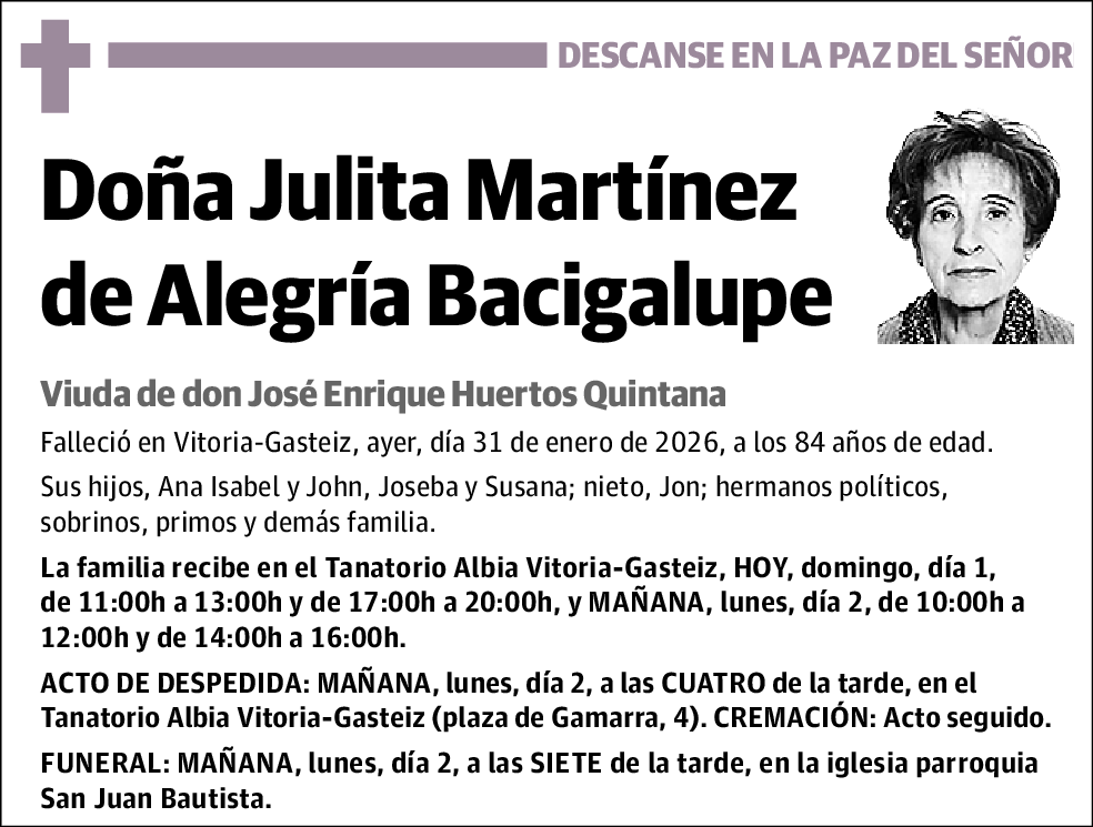 Julita Martínez de Alegría Bacigalupe