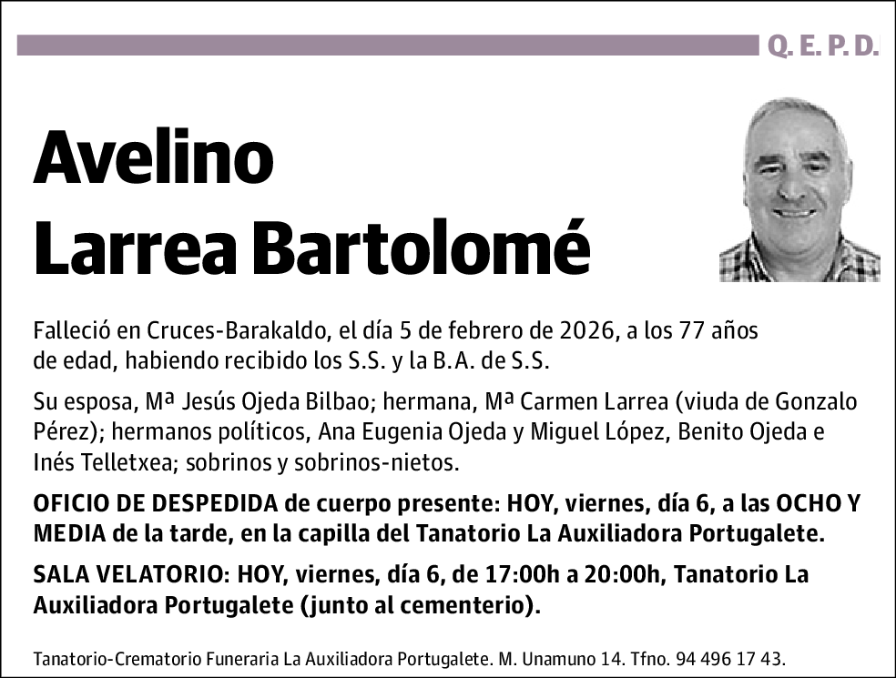 Avelino Larrea Bartolomé