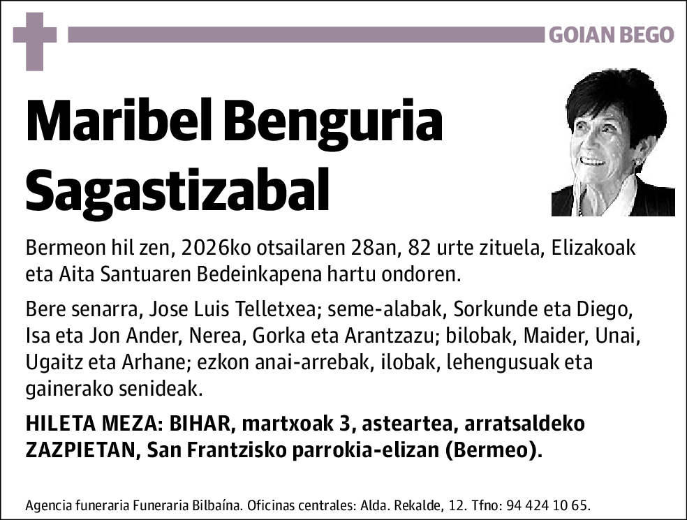 Maribel Benguria Sagastizabal