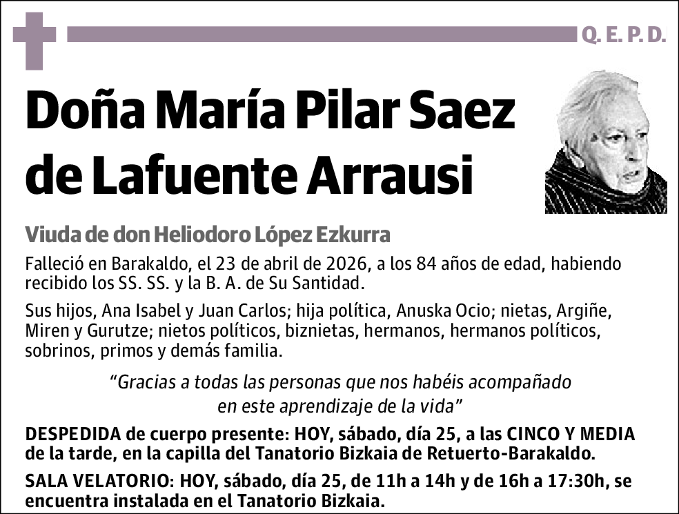María Pilar Saez de Lafuente Arrausi
