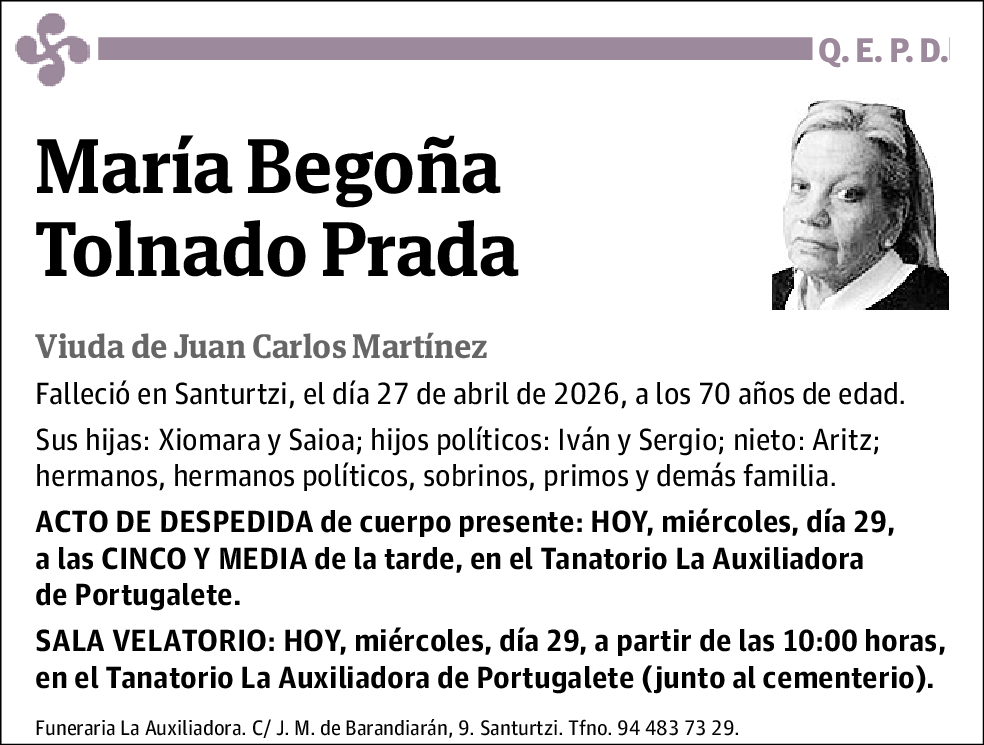 María Begoña Tolnado Prada