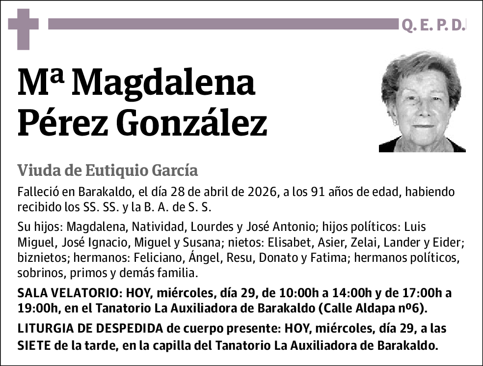 Mª Magdalena Pérez González