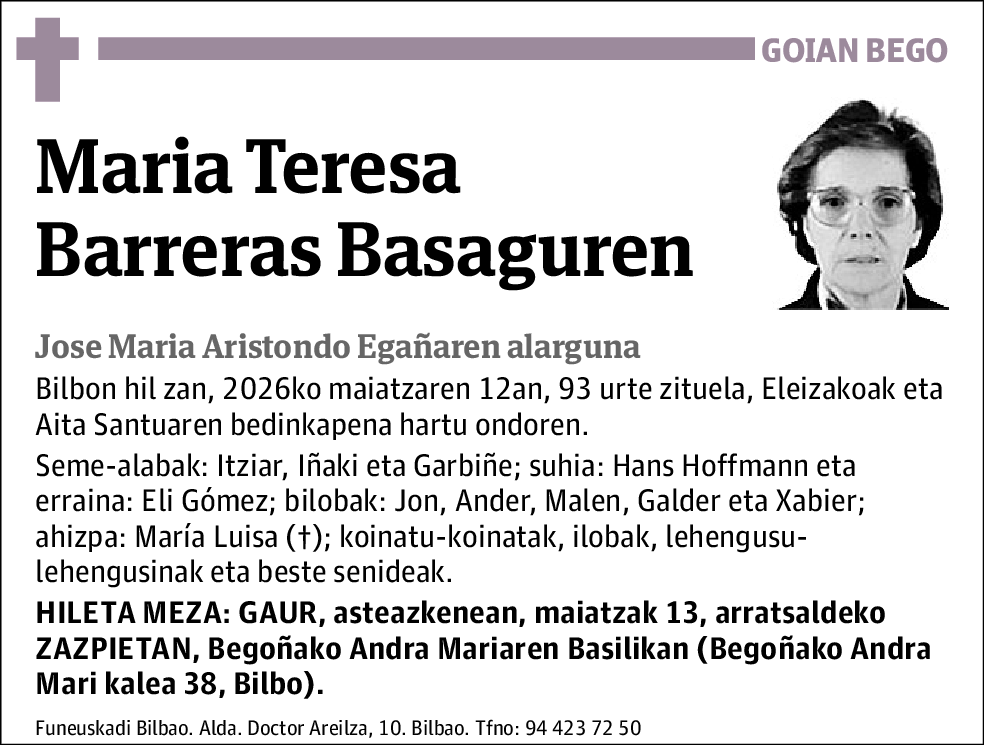 Maria Teresa Barreras Basaguren