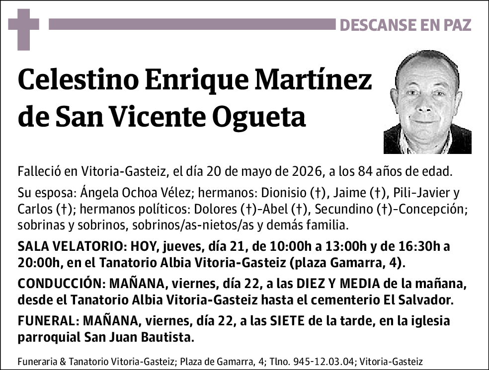 Celestino Enrique Martínez de San Vicente Ogueta