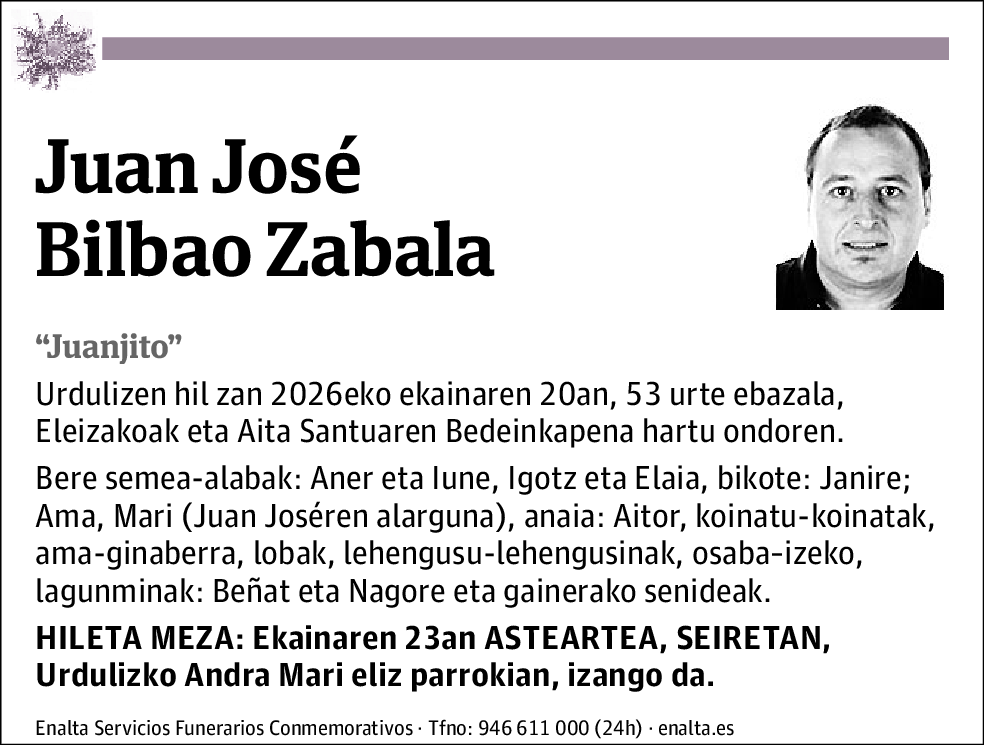 Juan José Bilbao Zabala