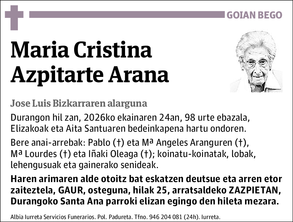María Cristina Azpitarte Arana