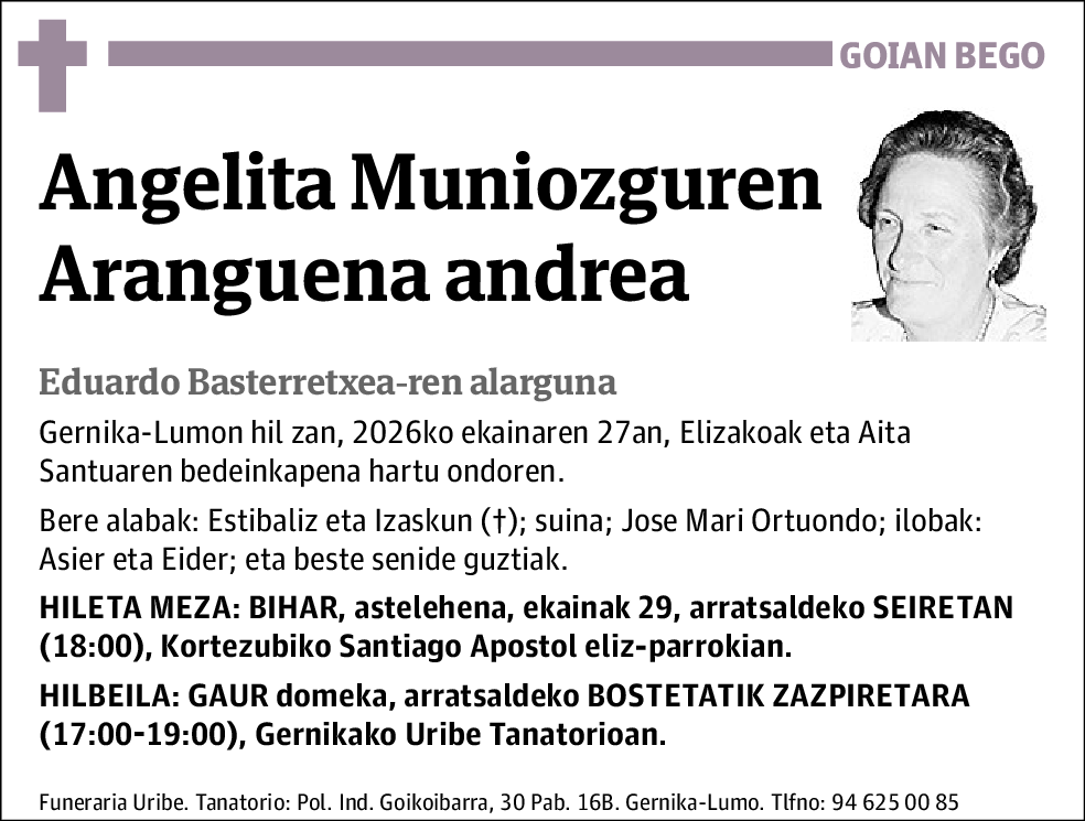 Angelita Muniozguren Aranguena