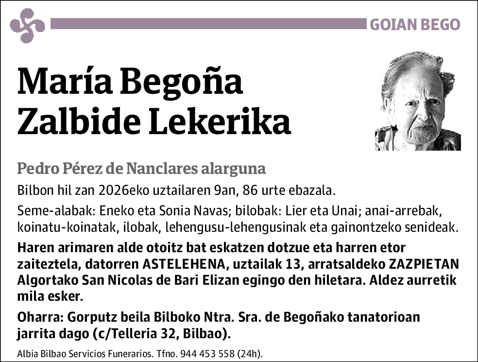 María Begoña Zalbide Lekerika