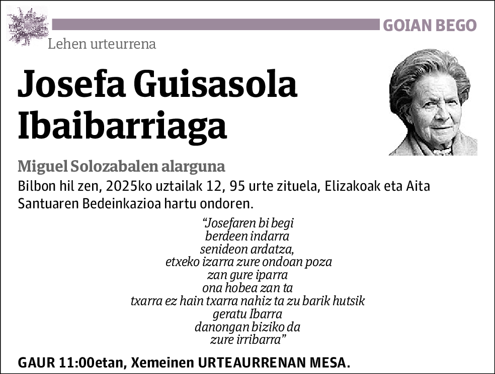 Josefa Guisasola Ibaibarriaga