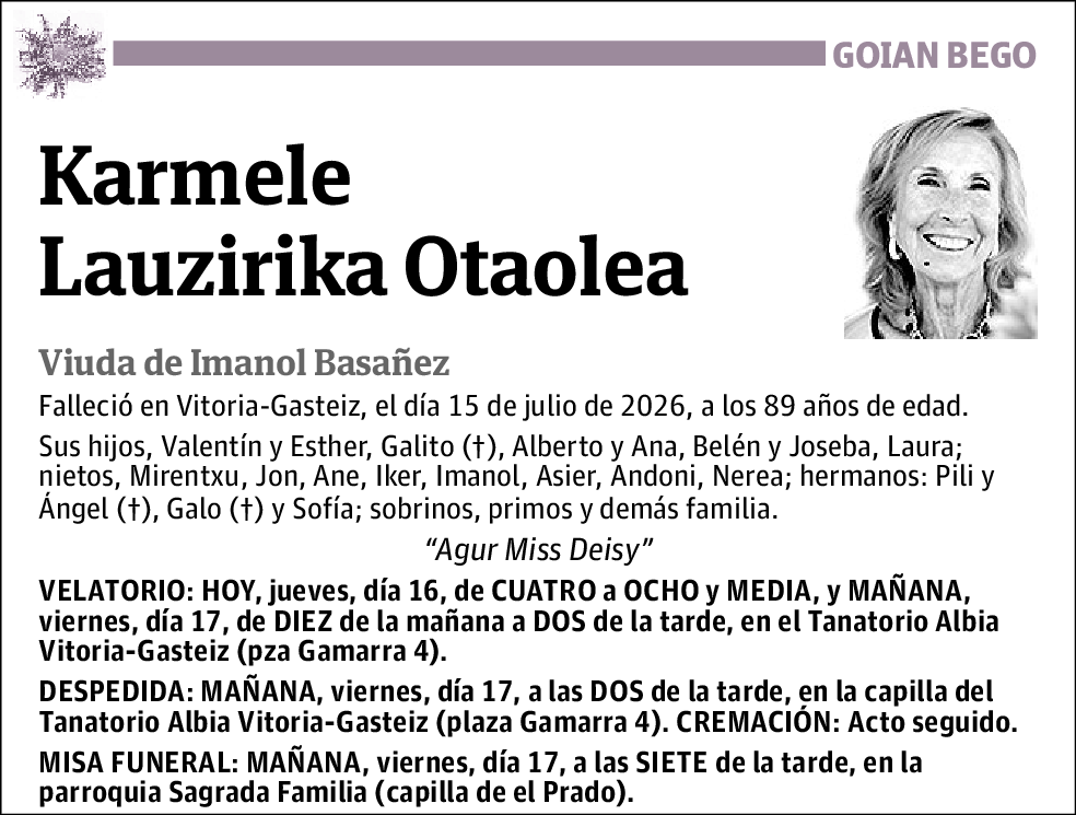 Karmele Lauzirika Otaolea