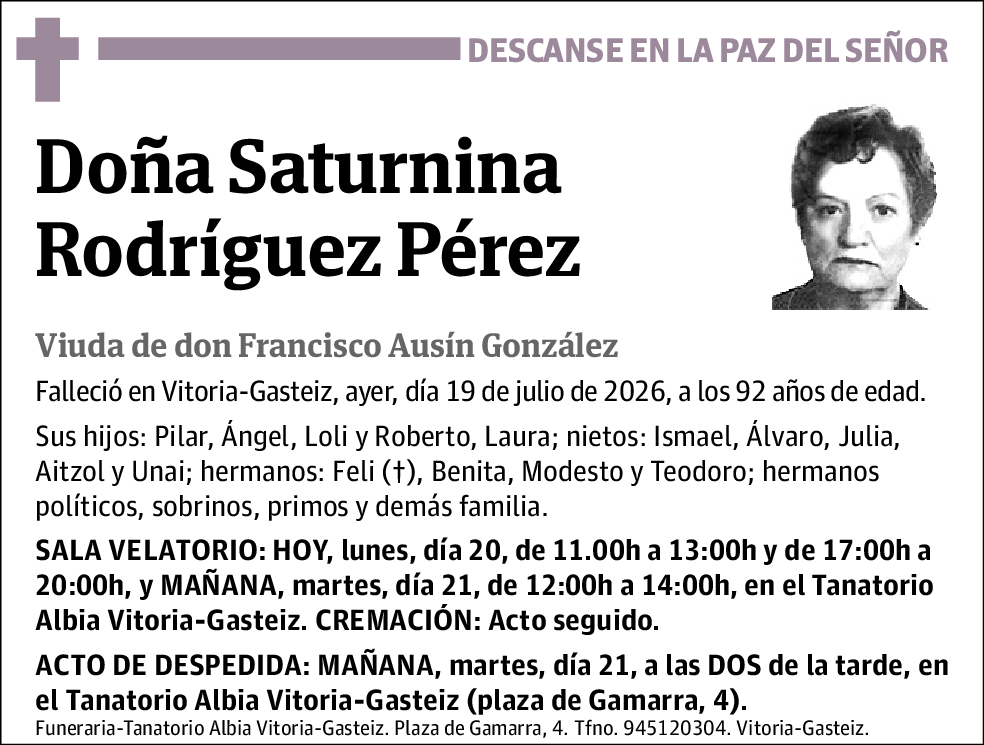 Saturnina Rodríguez Pérez