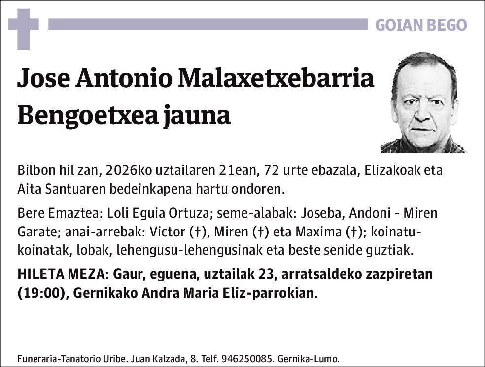 Jose Antonio Malaxetxebarria Bengoetxea