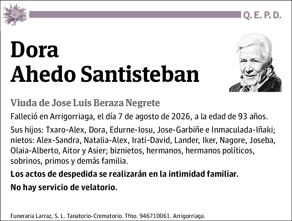 Dora Ahedo Santisteban