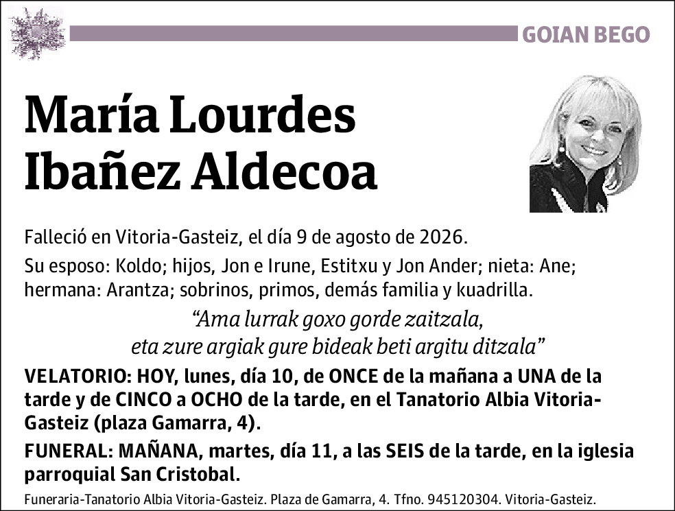 María Lourdes Ibañez Aldecoa